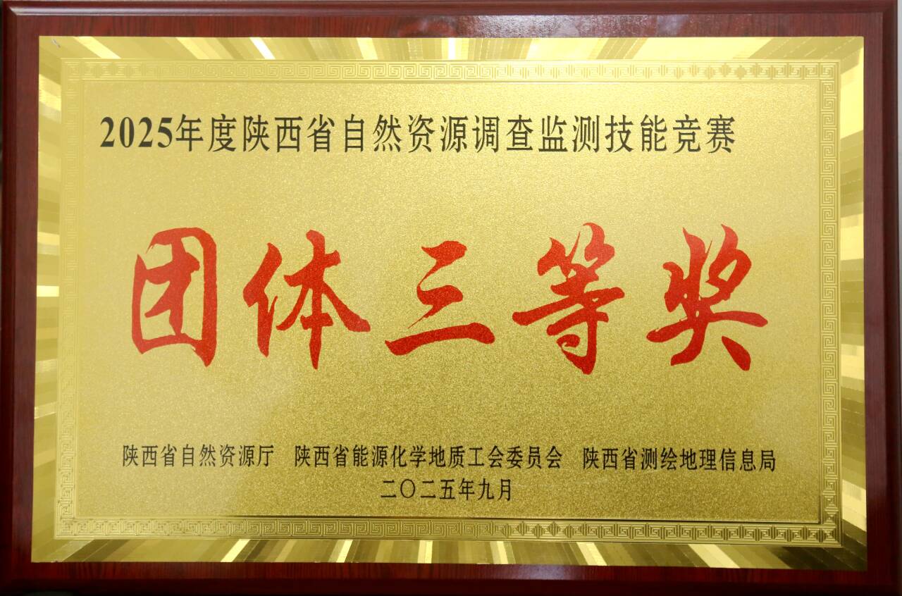 我公司榮獲2025年陜西省自然資源調(diào)查監(jiān)測技能競賽數(shù)據(jù)處理團(tuán)體三等獎(jiǎng)